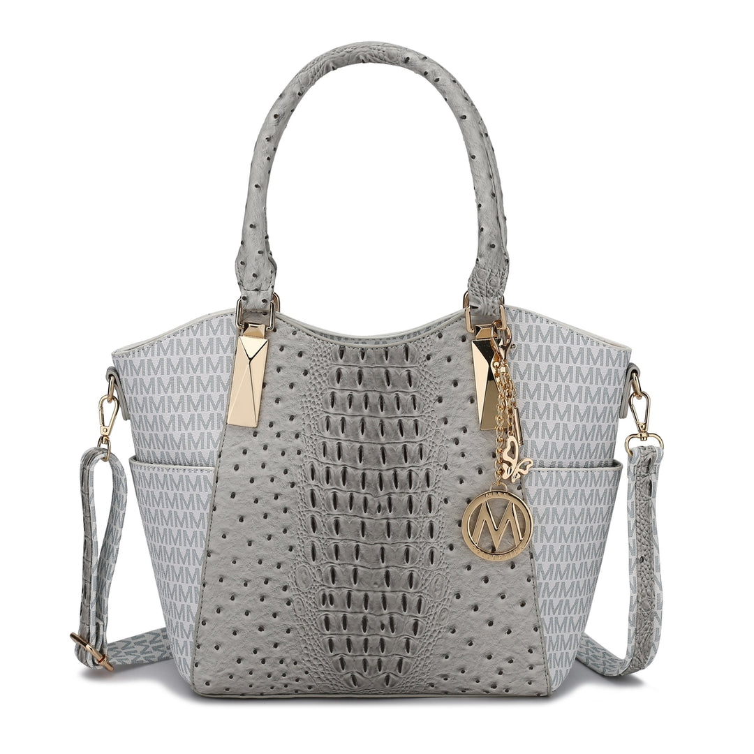 MKFCollection Kristal Signature Tote Bag - Vegan Leather Designer Handbag Image 8