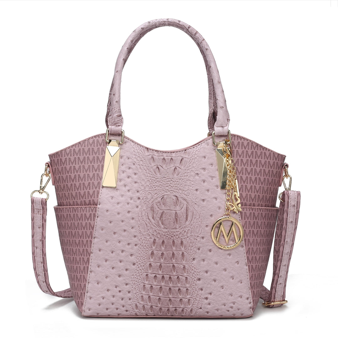 MKFCollection Kristal Signature Tote Bag - Vegan Leather Designer Handbag Image 9