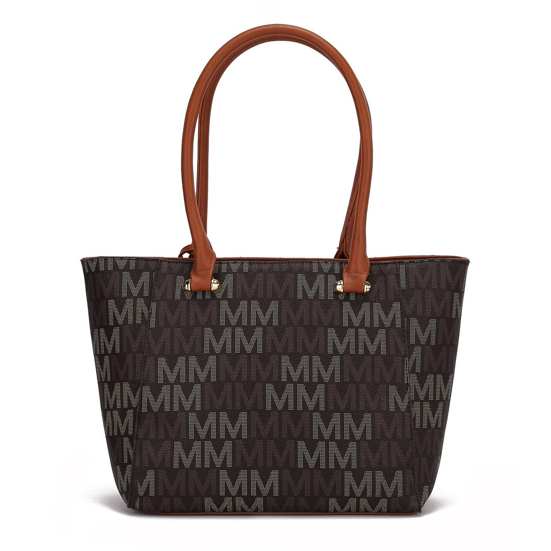 MKFCollection Lady II Signature Tote Bag and Set - Vegan Leather Designer Handba Image 3