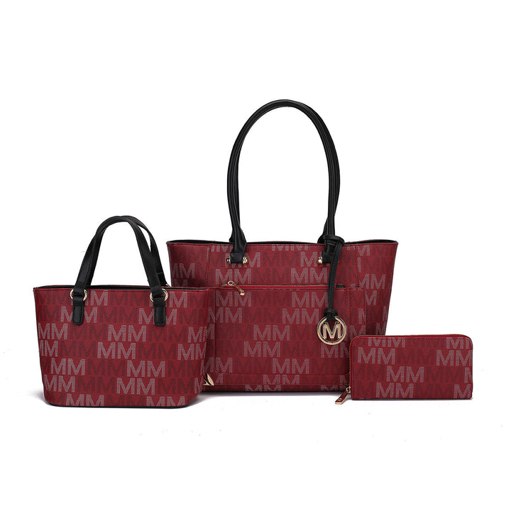 MKFCollection Lady II Signature Tote Bag and Set - Vegan Leather Designer Handba Image 9