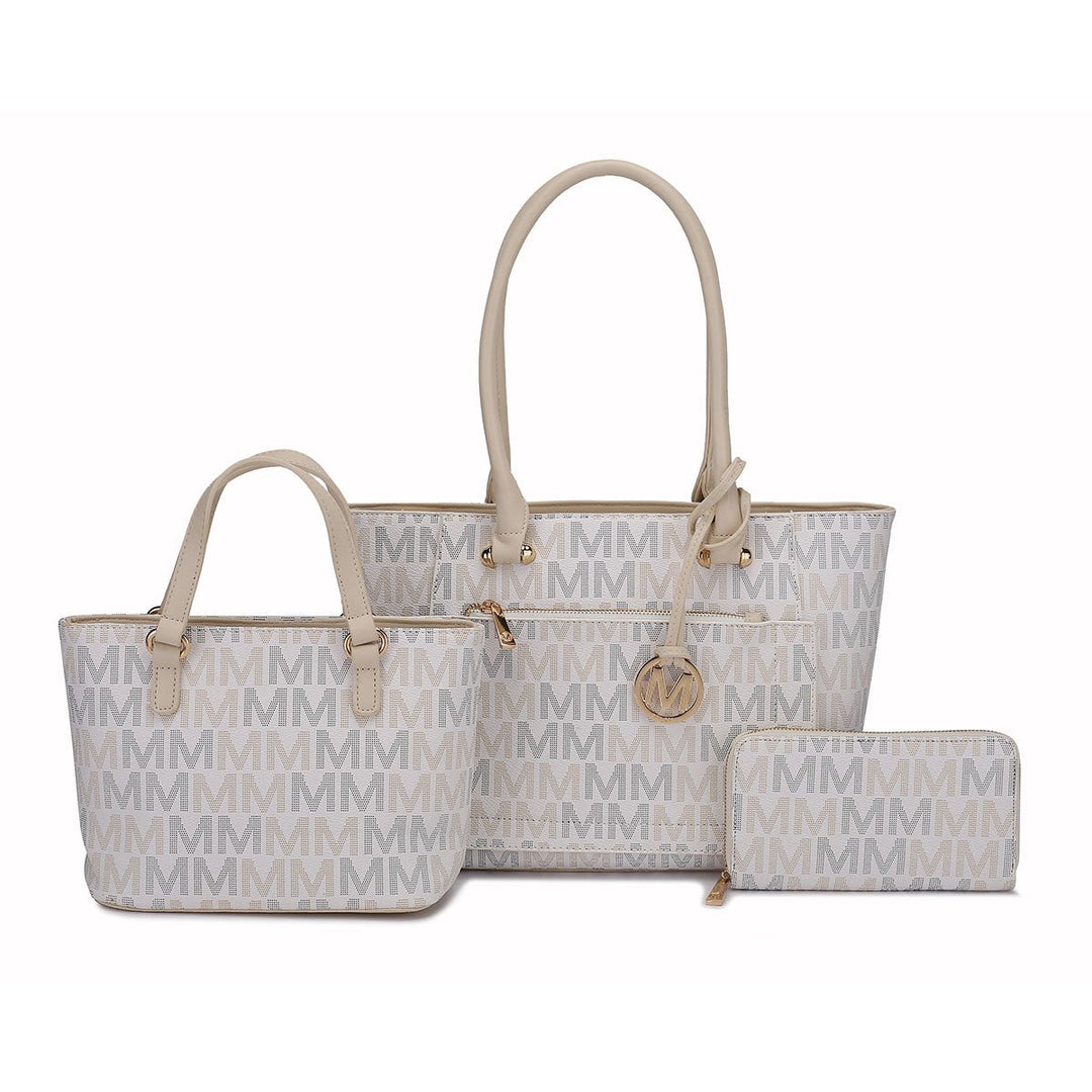 MKFCollection Lady II Signature Tote Bag and Set - Vegan Leather Designer Handba Image 10