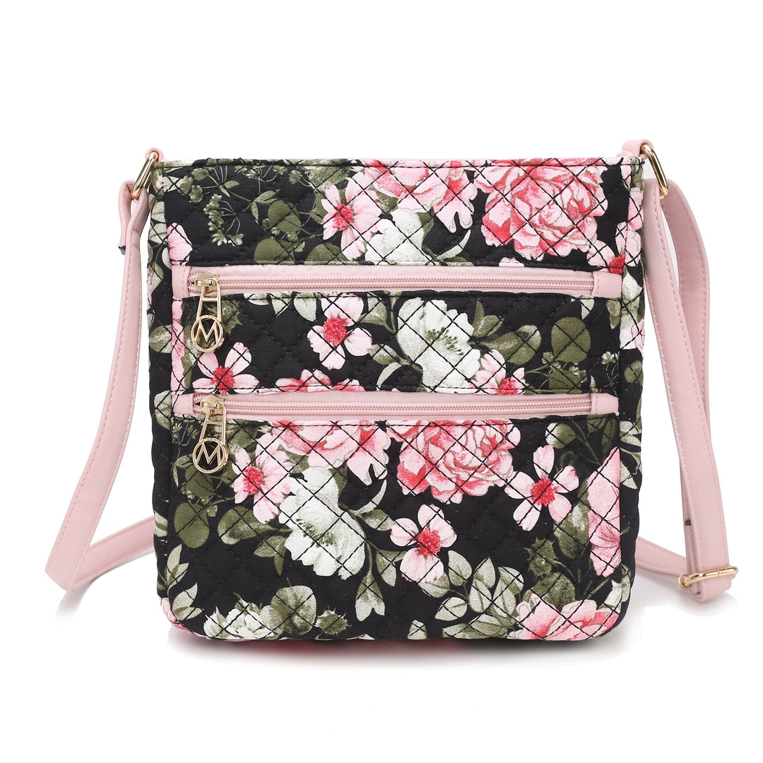 MKFCollection Lainey Floral Shoulder Bag - Vegan Leather Designer Handbag Image 6