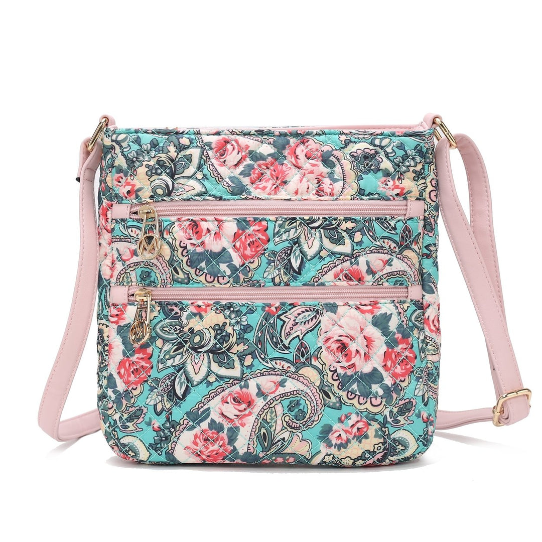 MKFCollection Lainey Floral Shoulder Bag - Vegan Leather Designer Handbag Image 8