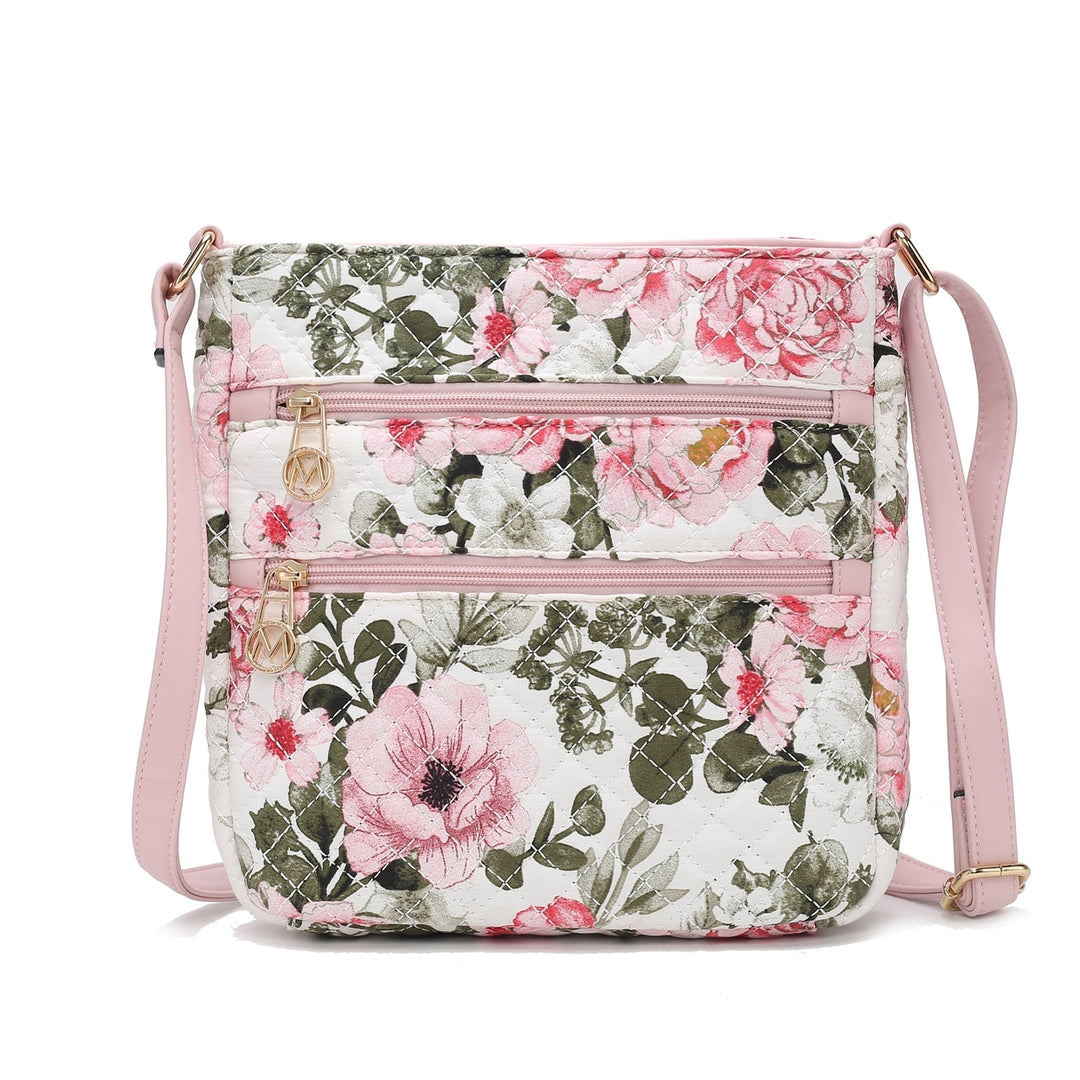 MKFCollection Lainey Floral Shoulder Bag - Vegan Leather Designer Handbag Image 10