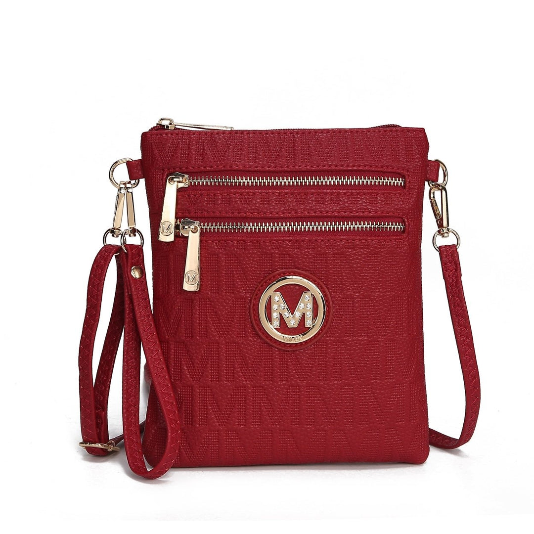 MKFCollection Andrea Signature Crossbody Bag - Vegan Leather Designer Handbag Image 2