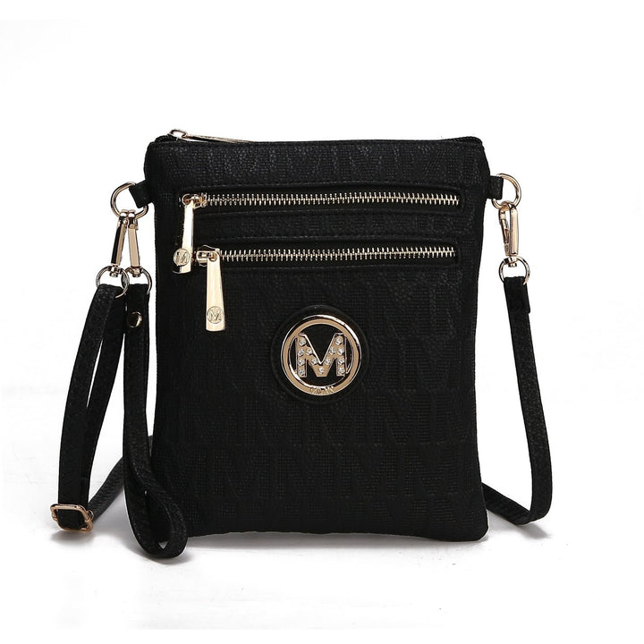 MKFCollection Andrea Signature Crossbody Bag - Vegan Leather Designer Handbag Image 3