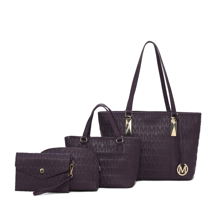 MKFCollection Arya Signature Tote and Set - Vegan Leather Designer Handbag Image 7