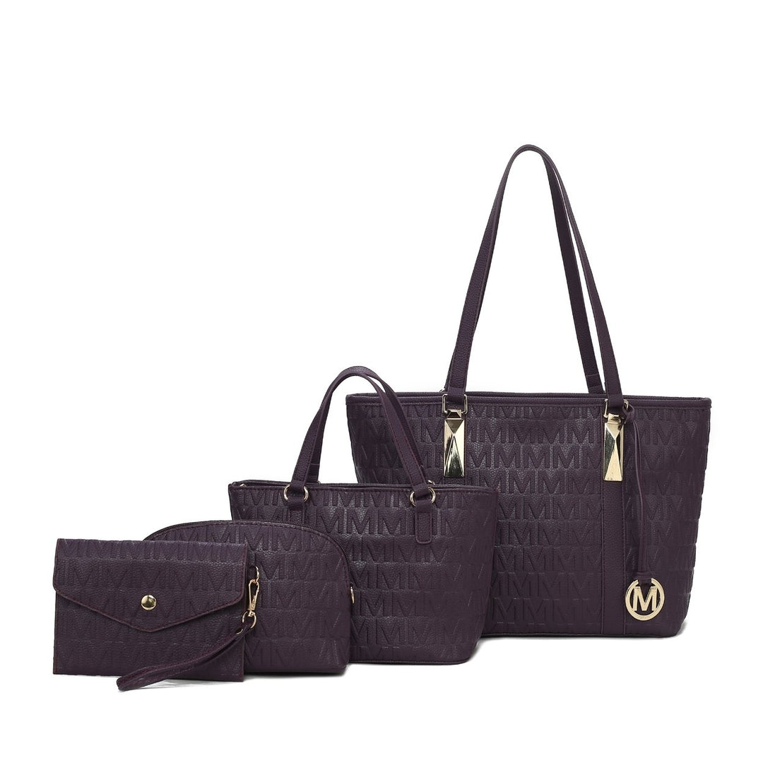 MKFCollection Arya Signature Tote and Set - Vegan Leather Designer Handbag Image 1