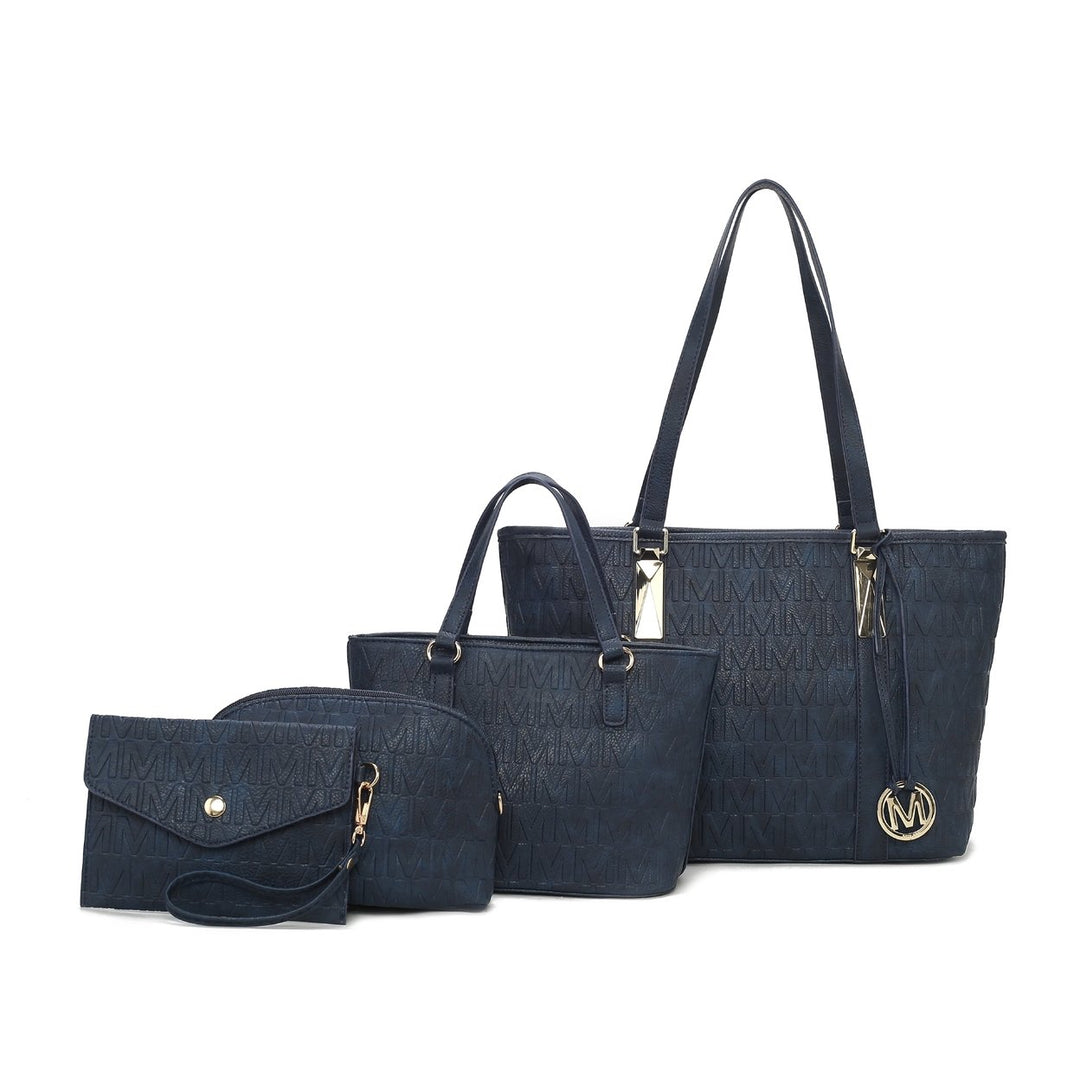 MKFCollection Arya Signature Tote and Set - Vegan Leather Designer Handbag Image 11