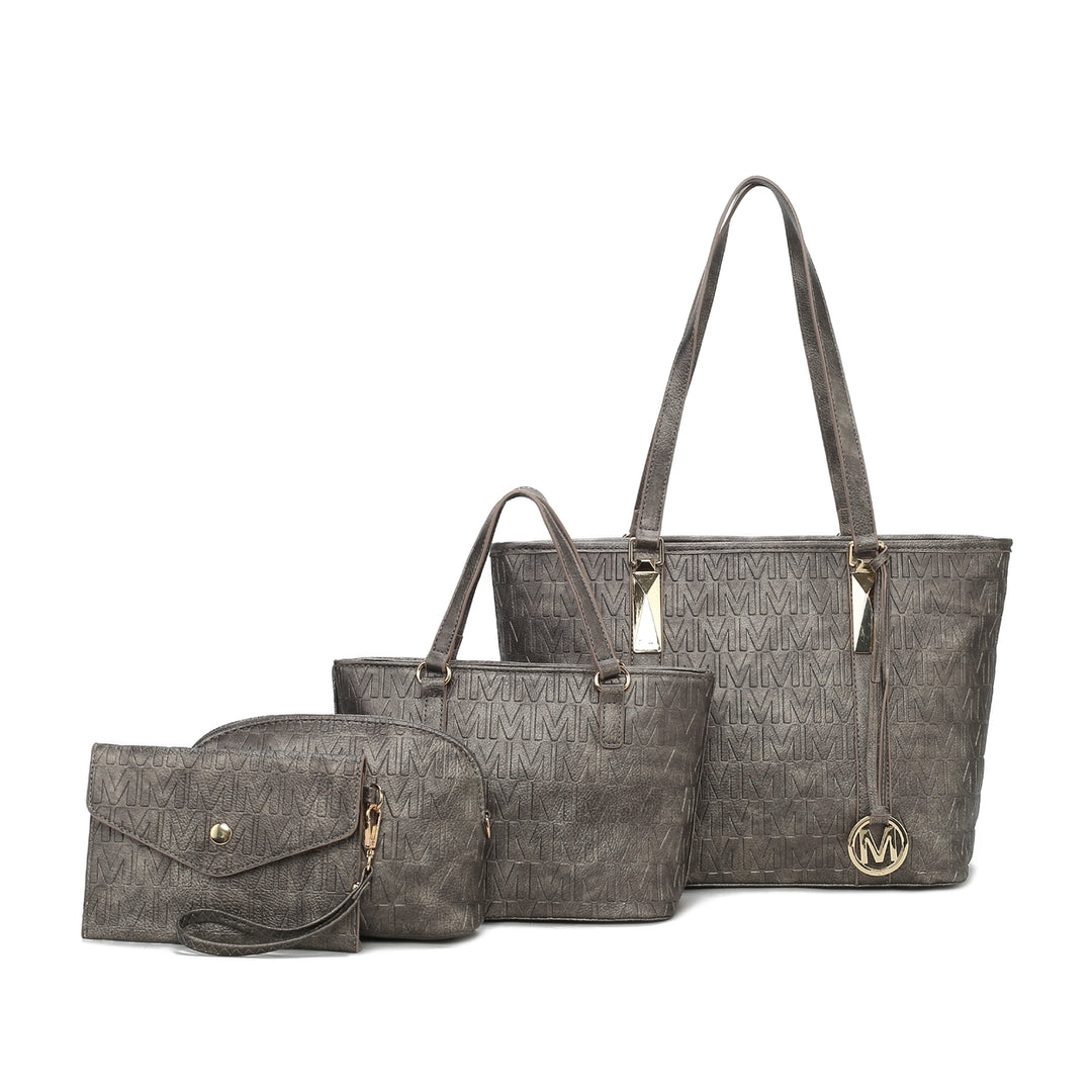 MKFCollection Arya Signature Tote and Set - Vegan Leather Designer Handbag Image 12