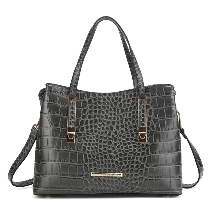 MKFCollection Aurelia Embossed Shoulder Bag - Vegan Leather Designer Handbag Image 4