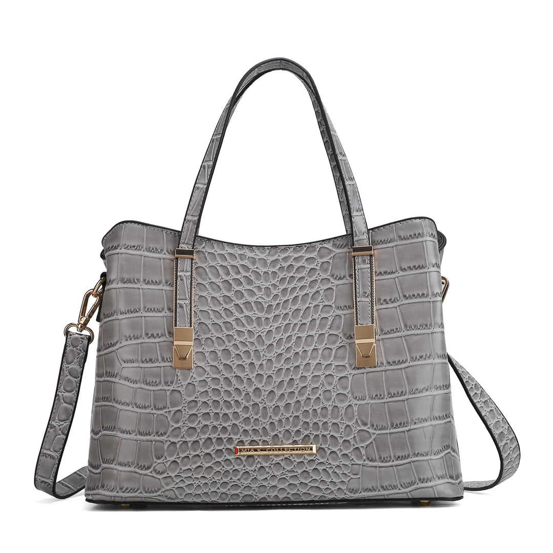 MKFCollection Aurelia Embossed Shoulder Bag - Vegan Leather Designer Handbag Image 8