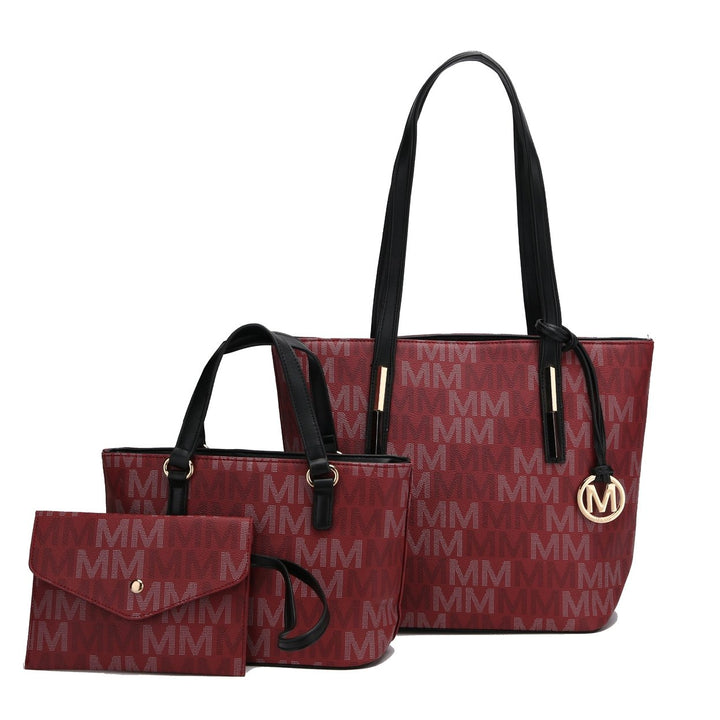 MKFCollection Aylet Signature Tote Bag and Set - Vegan Leather Designer Handbag Image 7