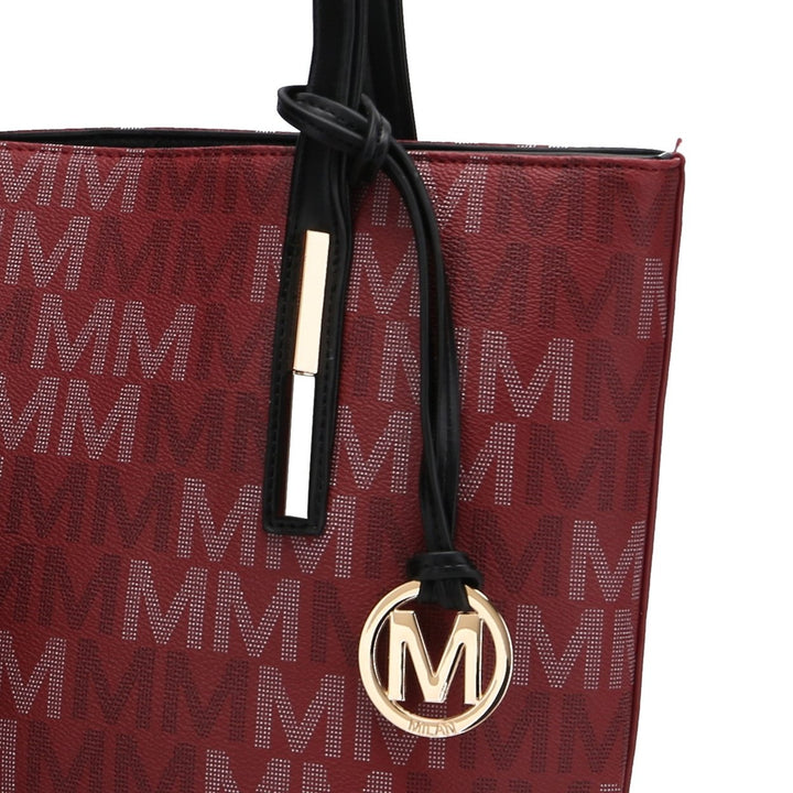 MKFCollection Aylet Signature Tote Bag and Set - Vegan Leather Designer Handbag Image 12