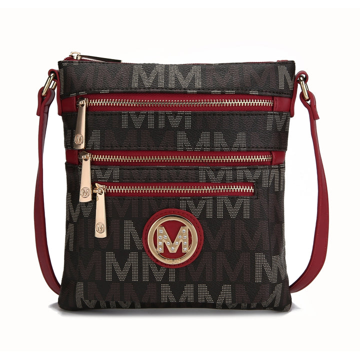 MKFCollection Beatrice Signature Crossbody Bag - Vegan Leather Designer Handbag Image 2