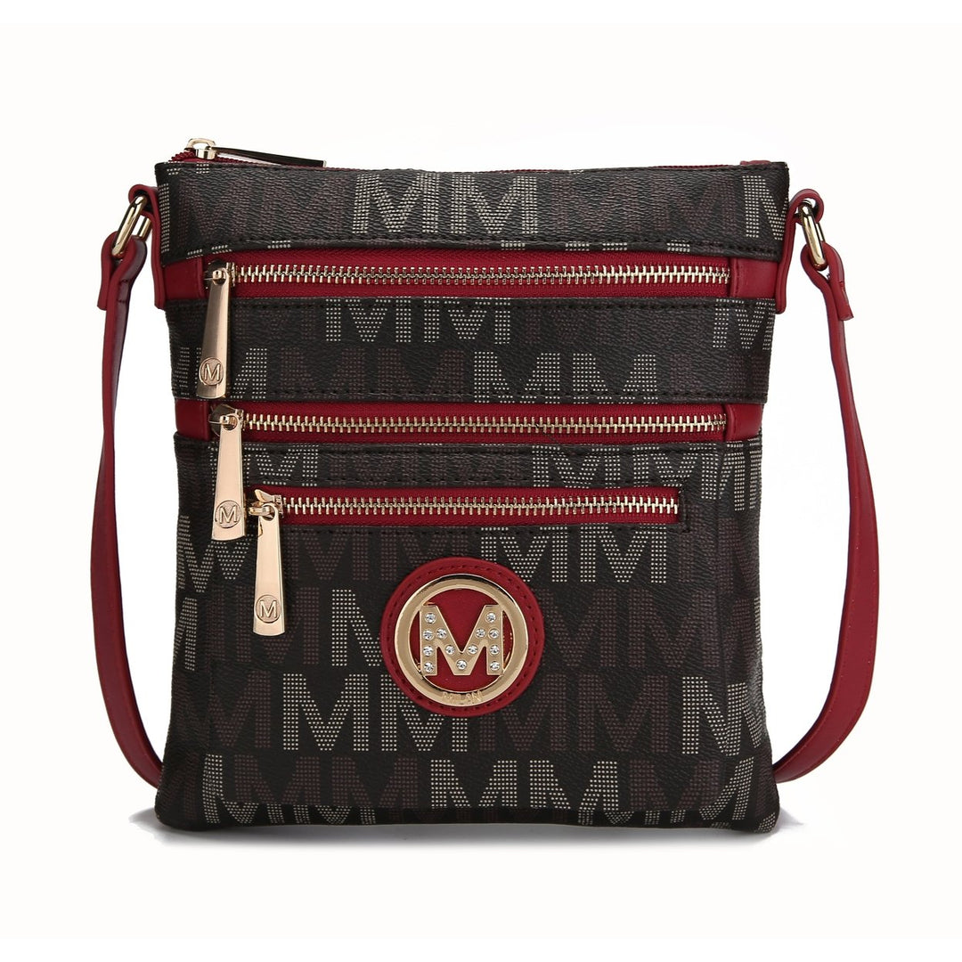 MKFCollection Beatrice Signature Crossbody Bag - Vegan Leather Designer Handbag Image 1