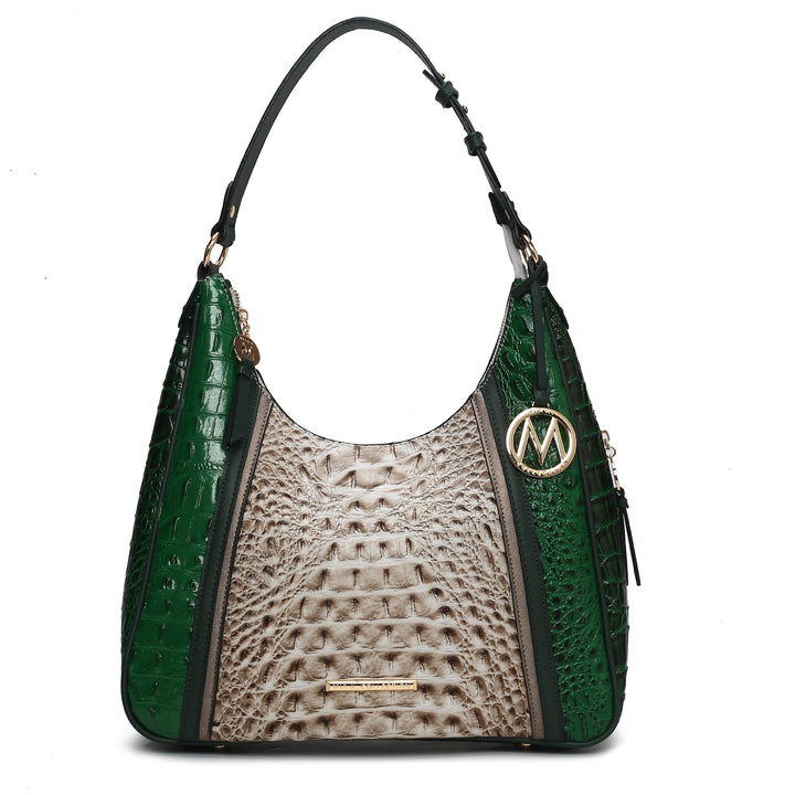 MKFCollection Becket Embossed Shoulder Bag - Vegan Leather Designer Handbag Image 6