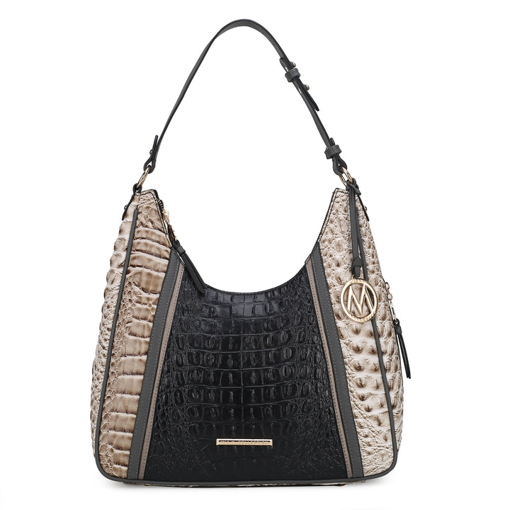 MKFCollection Becket Embossed Shoulder Bag - Vegan Leather Designer Handbag Image 7