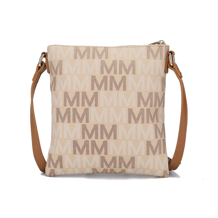 MKFCollection Beatrice Signature Crossbody Bag - Vegan Leather Designer Handbag Image 11