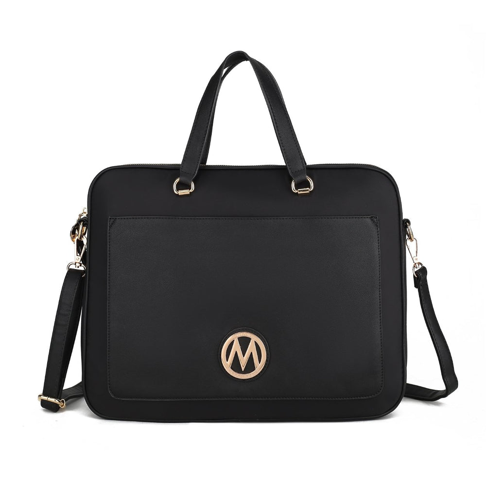 MKFCollection Nina Laptop Case - Vegan Leather Designer Handbag Image 2