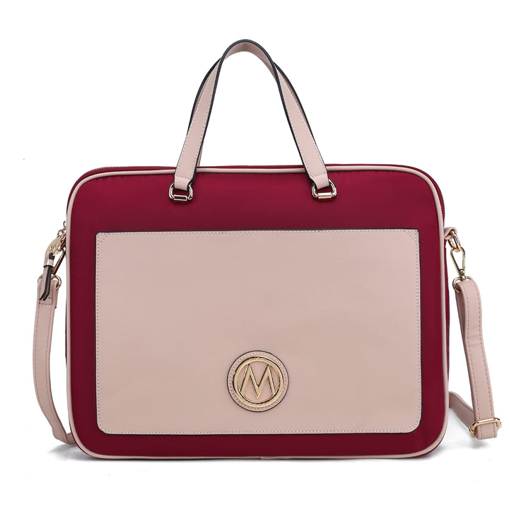 MKFCollection Nina Laptop Case - Vegan Leather Designer Handbag Image 3