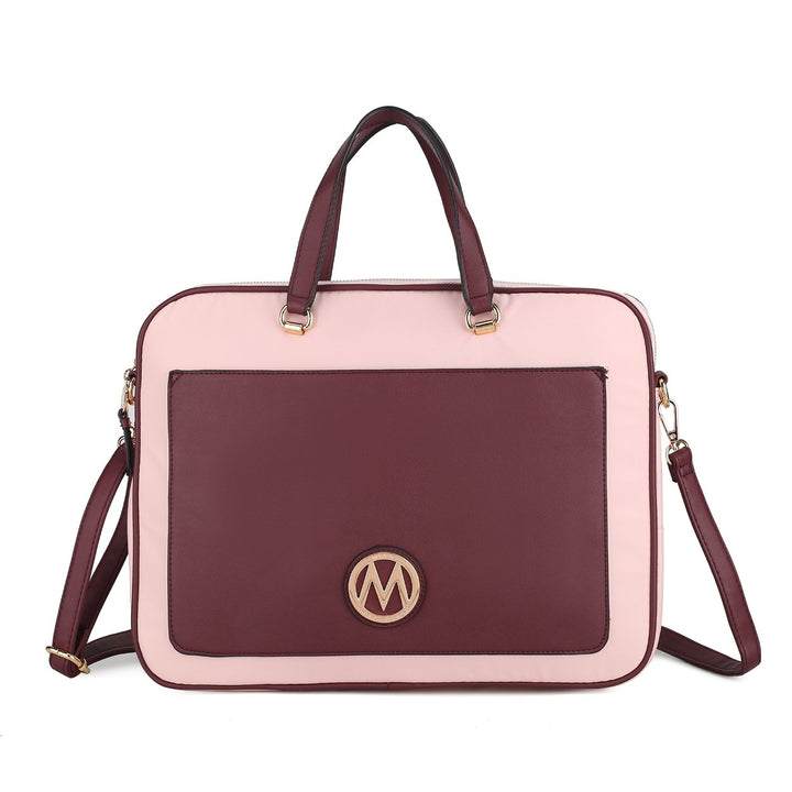 MKFCollection Nina Laptop Case - Vegan Leather Designer Handbag Image 4