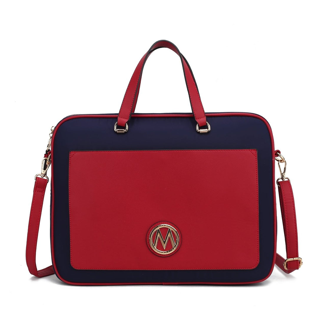 MKFCollection Nina Laptop Case - Vegan Leather Designer Handbag Image 1