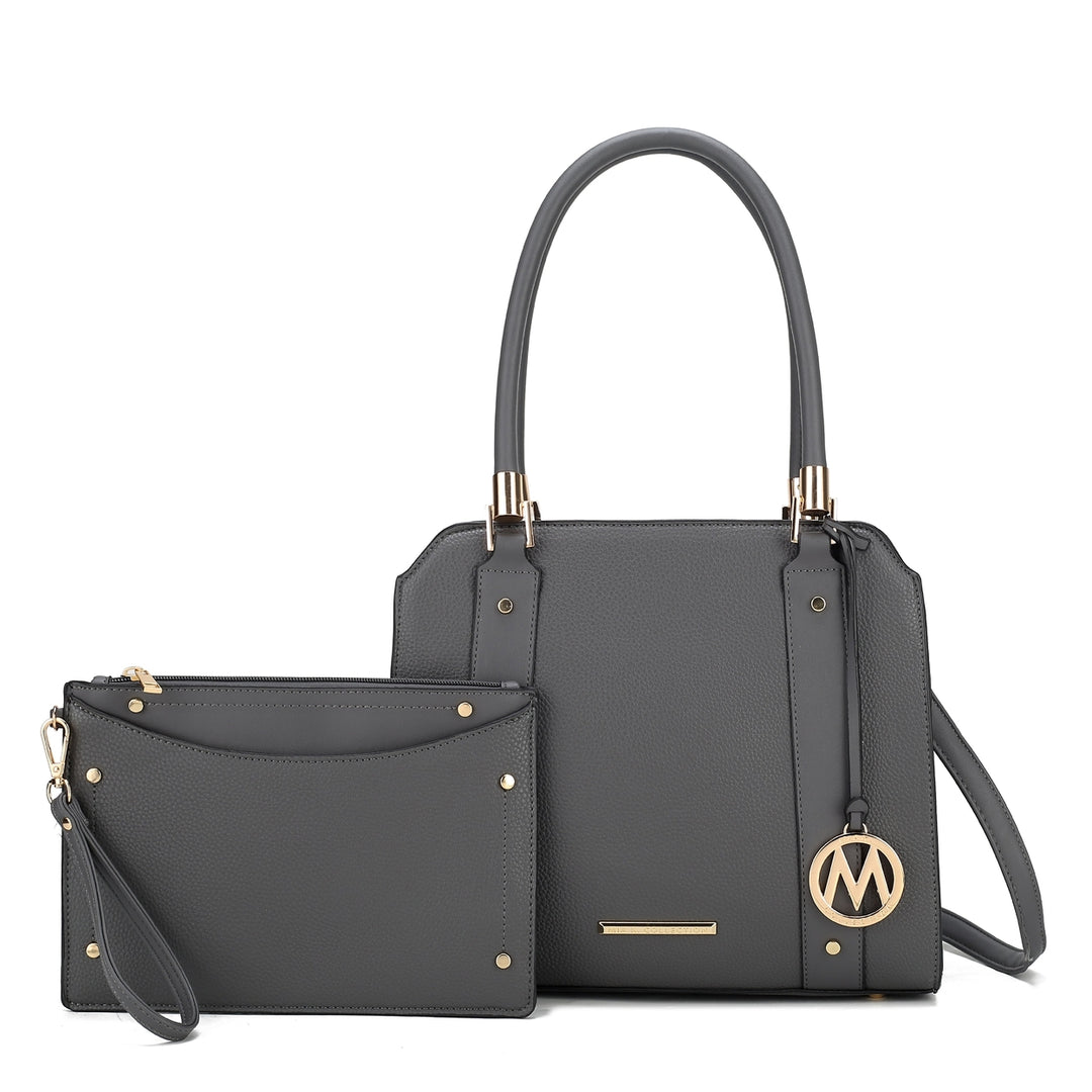 MKFCollection Norah Shoulder Bag and Set - Vegan Leather Designer Handbag Image 4