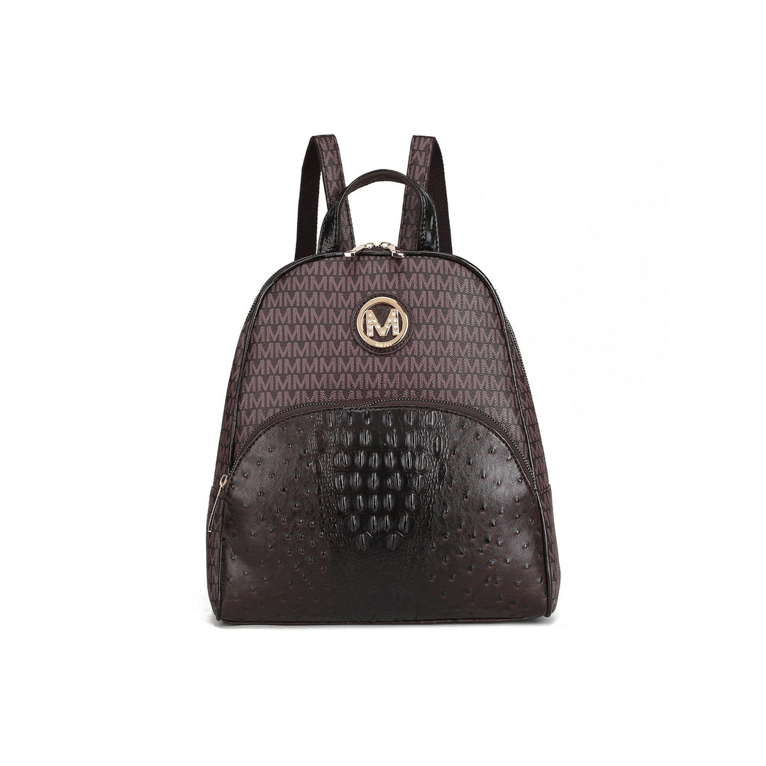 MKFCollection Olympia Signature Backpack - Vegan Leather Designer Handbag Image 1