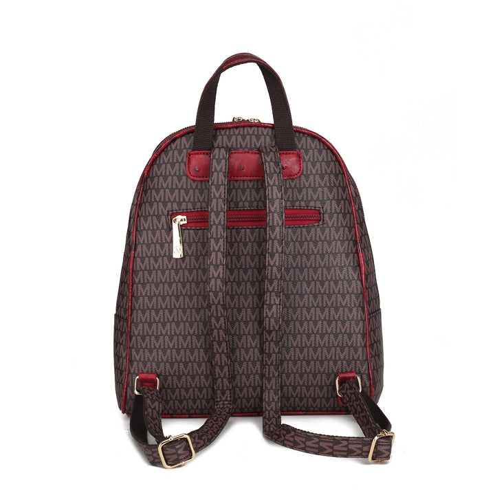 MKFCollection Olympia Signature Backpack - Vegan Leather Designer Handbag Image 3