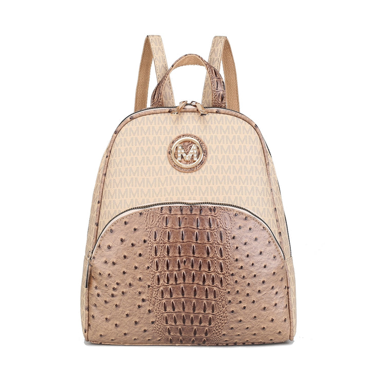 MKFCollection Olympia Signature Backpack - Vegan Leather Designer Handbag Image 6