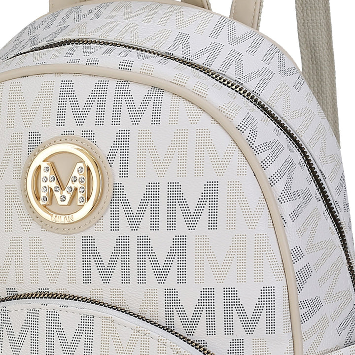 MKFCollection Palmer Signature Backpack - Vegan Leather Designer Handbag Image 4