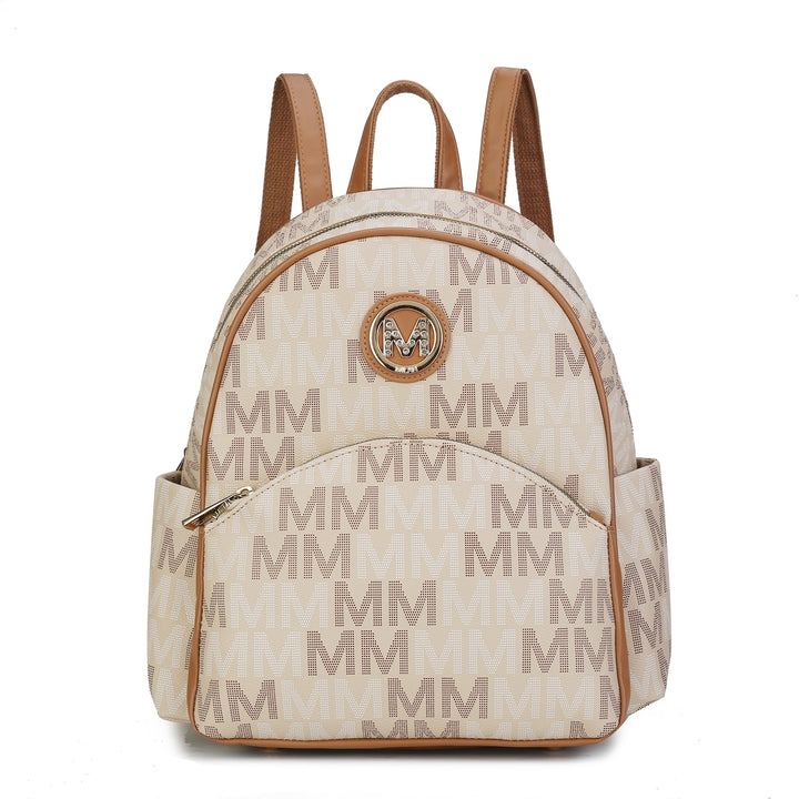 MKFCollection Palmer Signature Backpack - Vegan Leather Designer Handbag Image 6