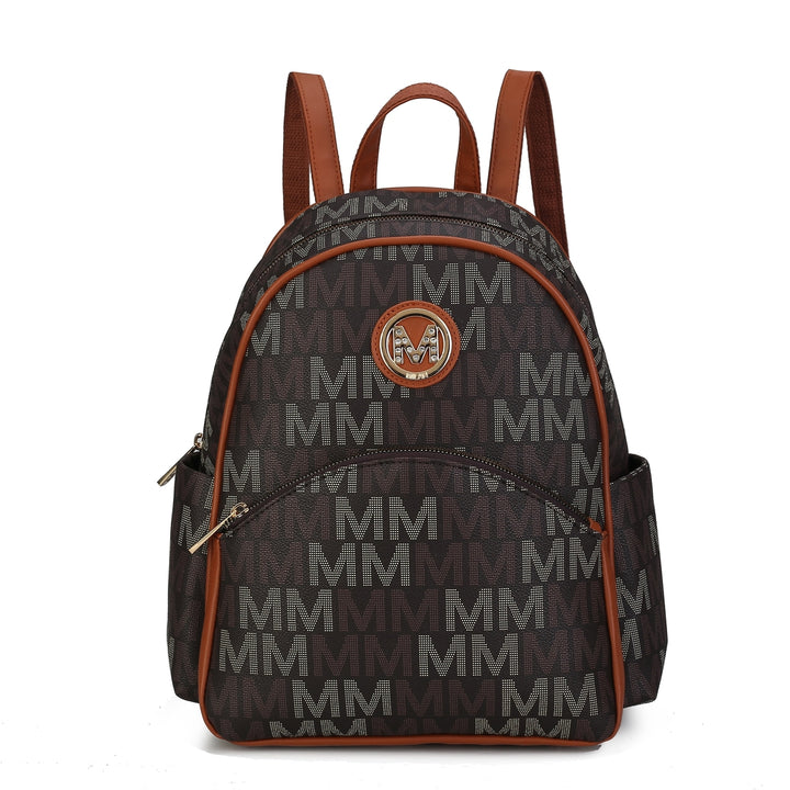 MKFCollection Palmer Signature Backpack - Vegan Leather Designer Handbag Image 8