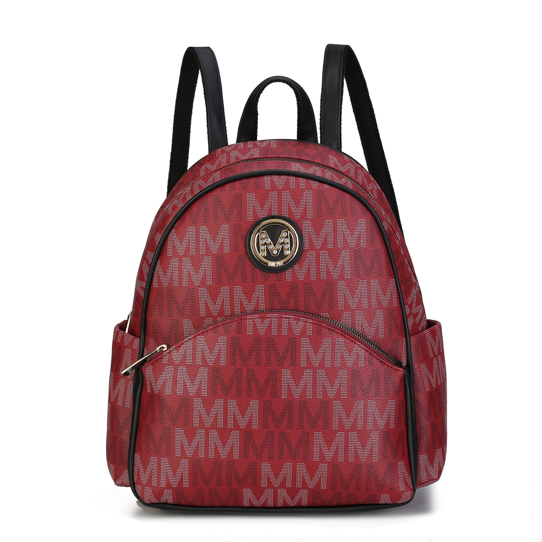 MKFCollection Palmer Signature Backpack - Vegan Leather Designer Handbag Image 9