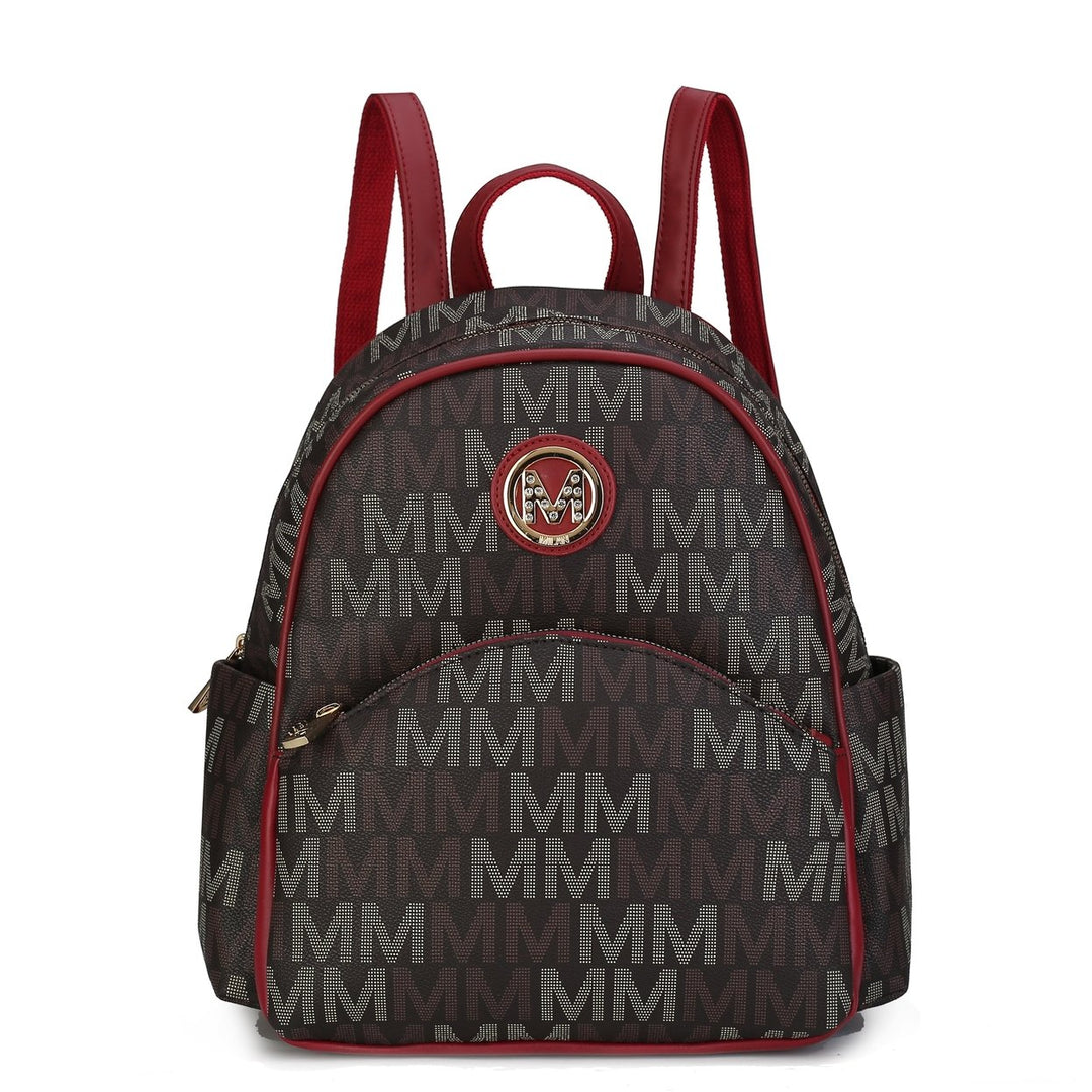 MKFCollection Palmer Signature Backpack - Vegan Leather Designer Handbag Image 1