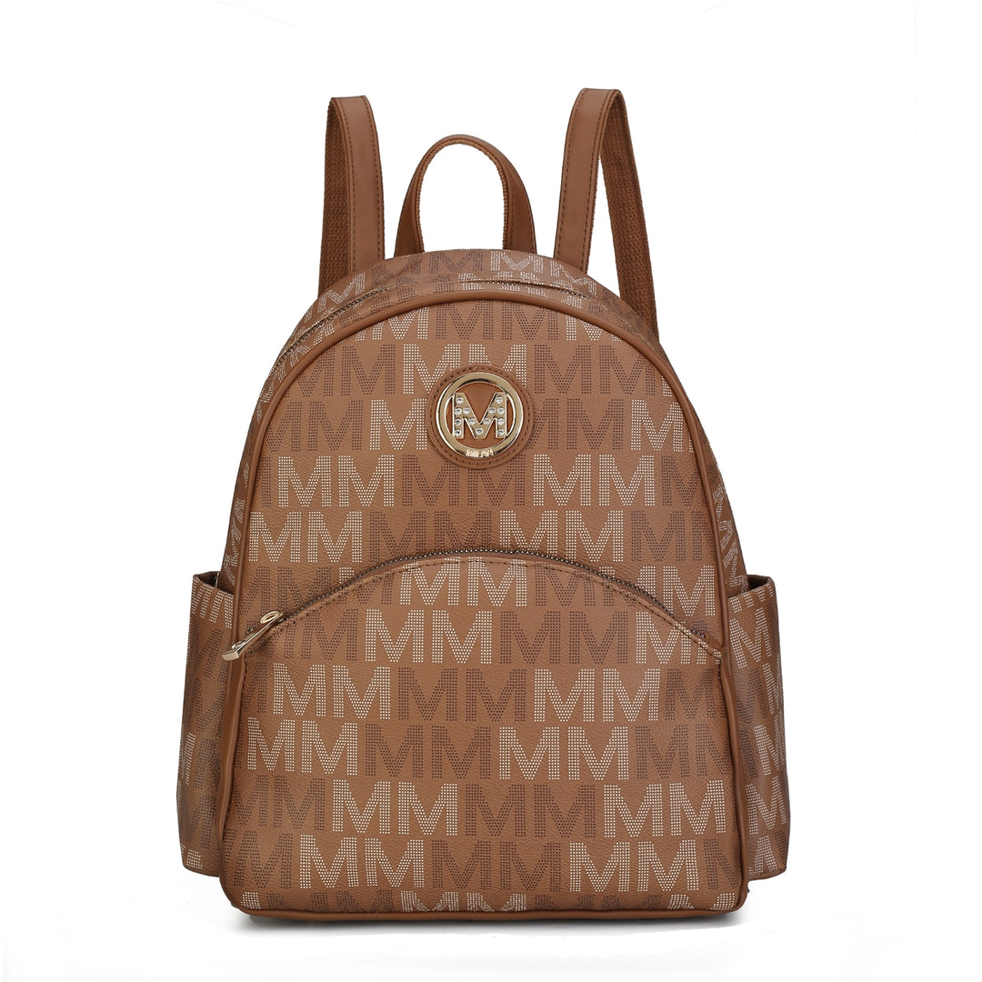 MKFCollection Palmer Signature Backpack - Vegan Leather Designer Handbag Image 11