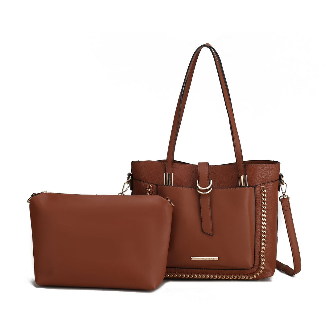 MKFCollection Raya Shoulder Bag and Set - Vegan Leather Designer Handbag Image 3