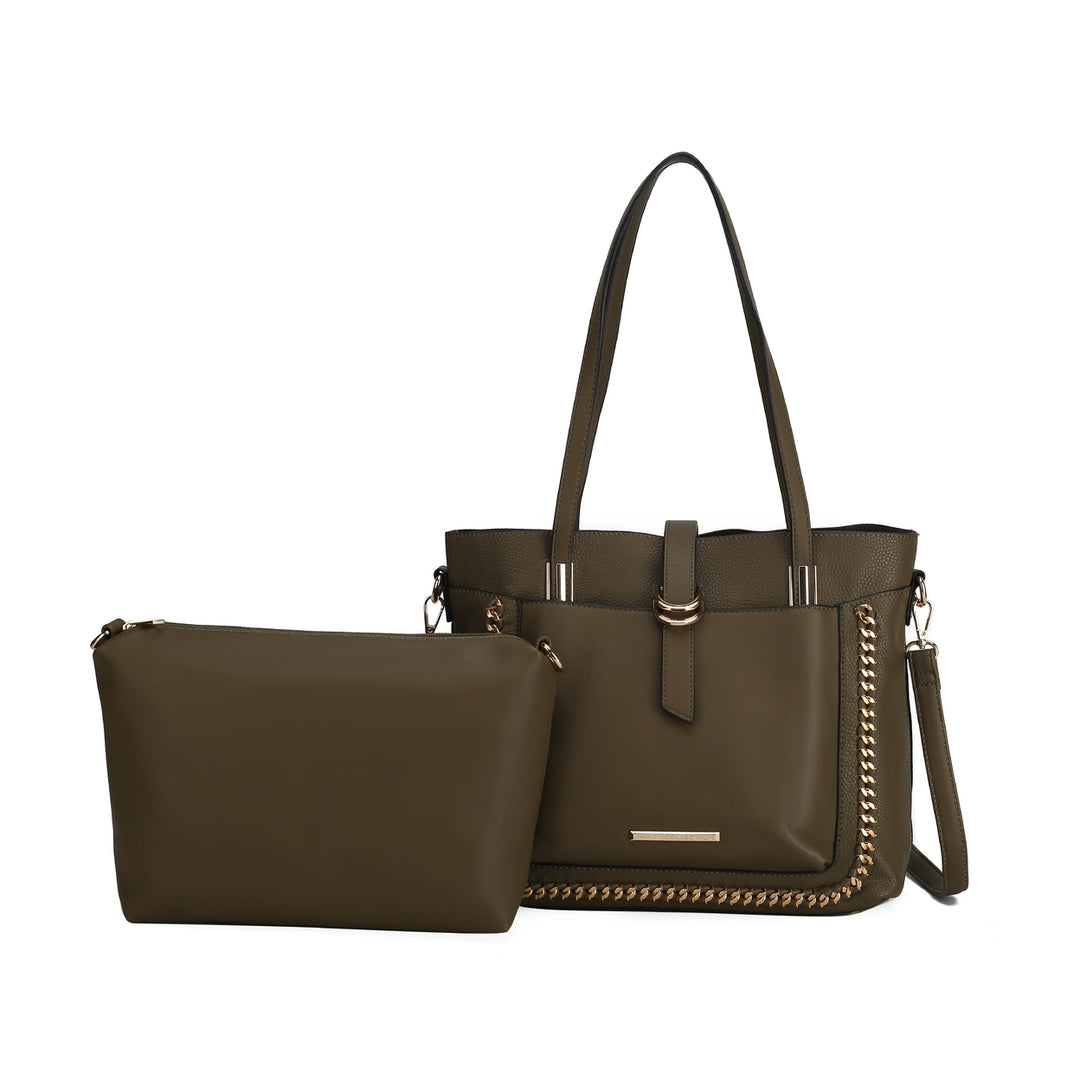 MKFCollection Raya Shoulder Bag and Set - Vegan Leather Designer Handbag Image 8