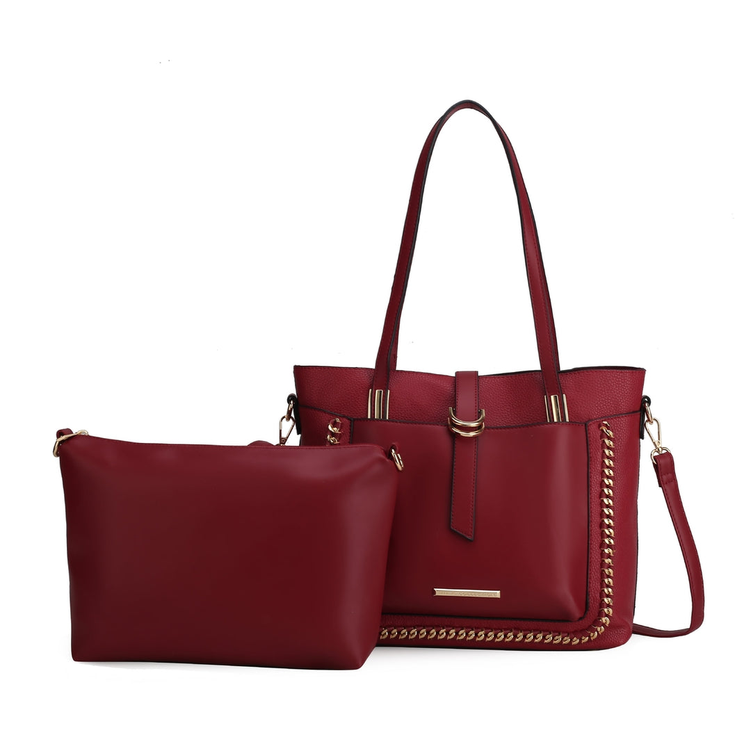 MKFCollection Raya Shoulder Bag and Set - Vegan Leather Designer Handbag Image 11