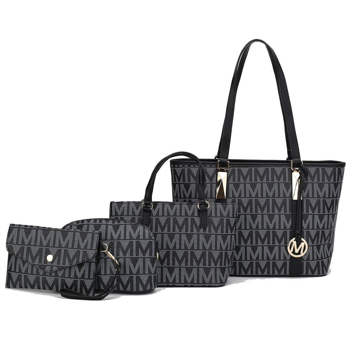 MKFCollection Marimar Signature Tote Bag and Set Vegan Leather Designer Handbag Image 1