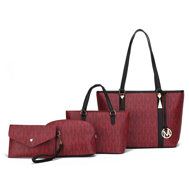 MKFCollection Marimar Signature Tote Bag and Set Vegan Leather Designer Handbag Image 4