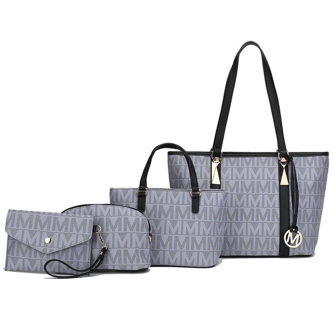 MKFCollection Marimar Signature Tote Bag and Set Vegan Leather Designer Handbag Image 6