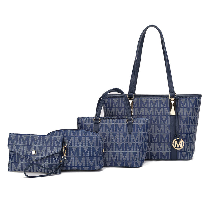 MKFCollection Marimar Signature Tote Bag and Set Vegan Leather Designer Handbag Image 7