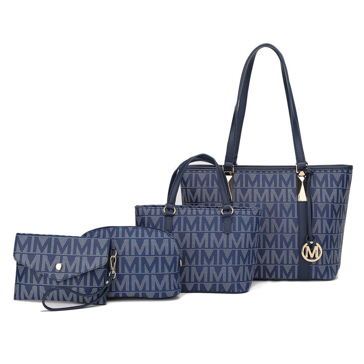 MKFCollection Marimar Signature Tote Bag and Set Vegan Leather Designer Handbag Image 1