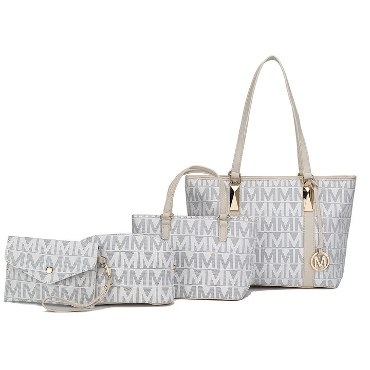 MKFCollection Marimar Signature Tote Bag and Set Vegan Leather Designer Handbag Image 9