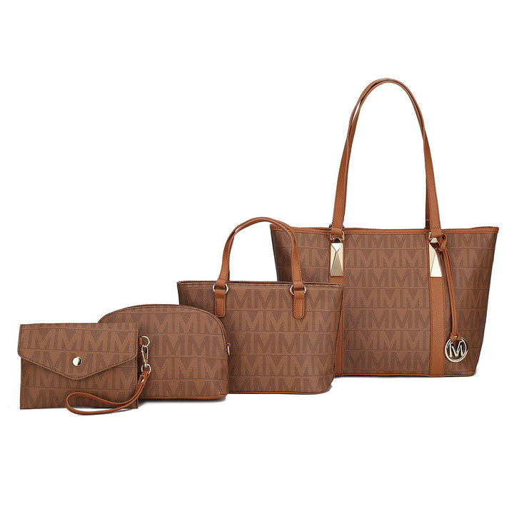 MKFCollection Marimar Signature Tote Bag and Set Vegan Leather Designer Handbag Image 10