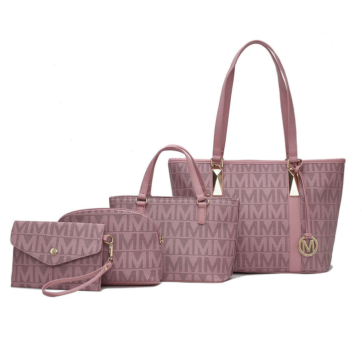 MKFCollection Marimar Signature Tote Bag and Set Vegan Leather Designer Handbag Image 11