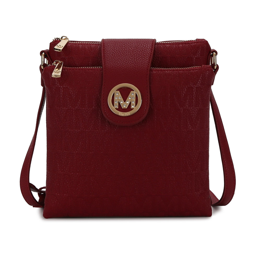 MKFCollection Marietta Signature Crossbody Bag - Vegan Leather Designer Handbag Image 2