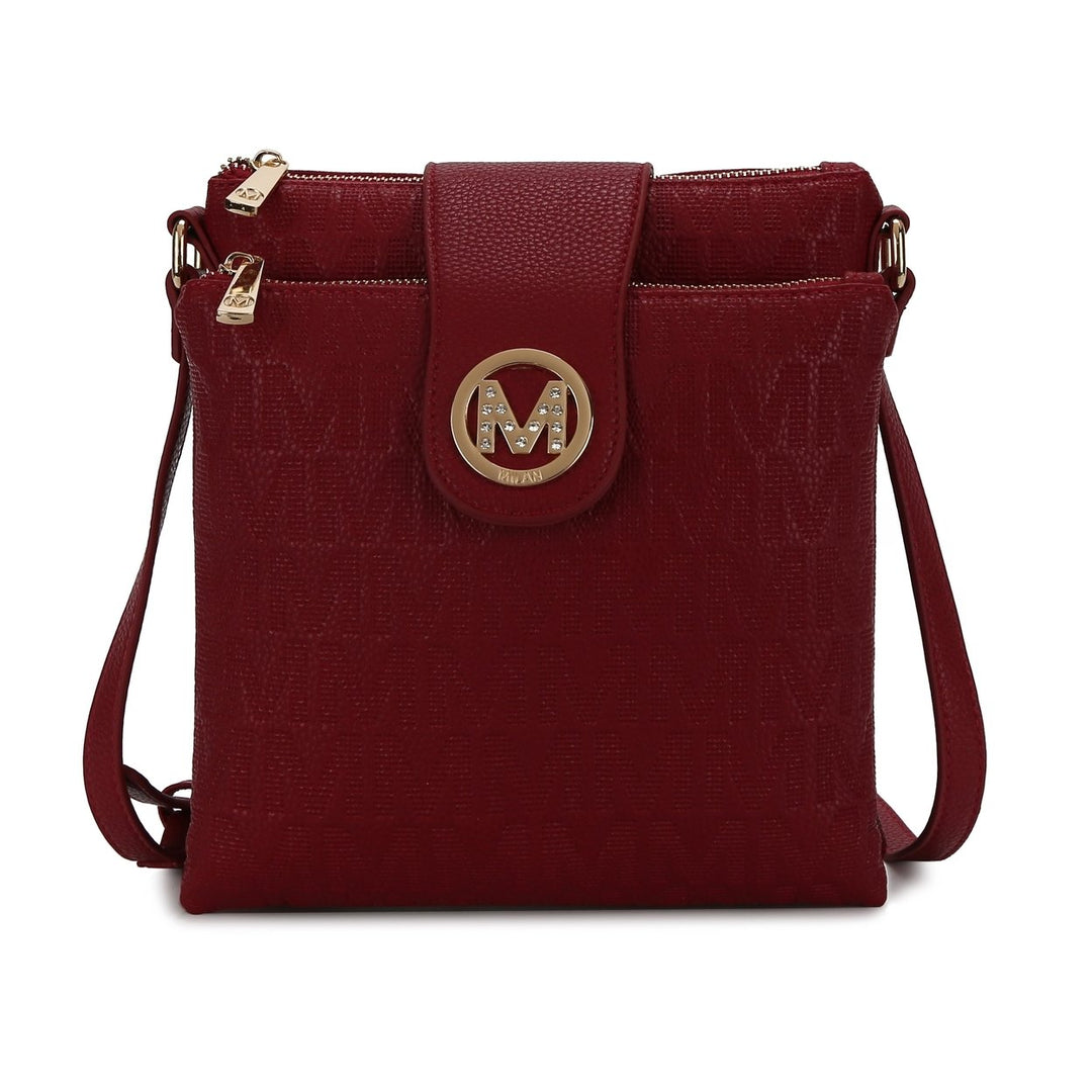 MKFCollection Marietta Signature Crossbody Bag - Vegan Leather Designer Handbag Image 1